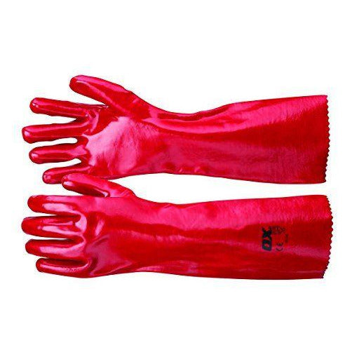 OX Red PVC Gauntlets - Size 10 (XL)