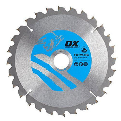 OX Wood Cutting Negative Rake Circular Saw Blade 216/30mm, 28 Teeth ATB