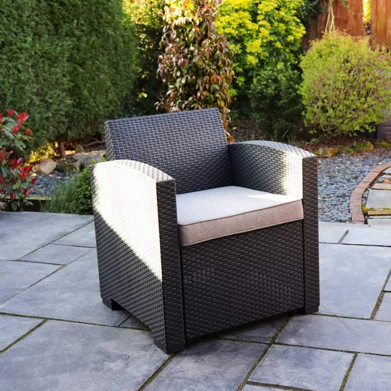 Rattan Effect Furniture Summer Garden 4 Piece Table and Chairs Set