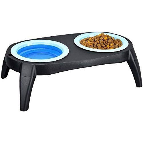 Paw Prints Collapsible Double Pet Feeding Station For Cat & Dogs