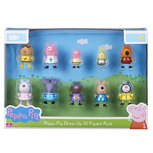 Peppa Pig 06668 Dress-Up 10-Figure Pack, Multicoloured, 4 X 5 X 5.5 cm