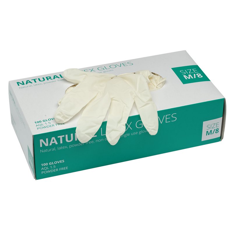 White Latex Gloves - Size Medium (Box of 100)