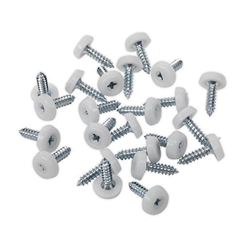 Numberplate Screw Plastic Enclosed Head 4.8 x 18mm White Pac