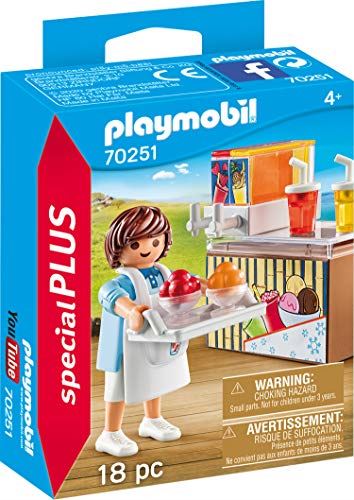 Playmobil Special Plus 70251 Street Vendor, Equipped with Ice Counter and Slush Ice Machine, for Ages 4+