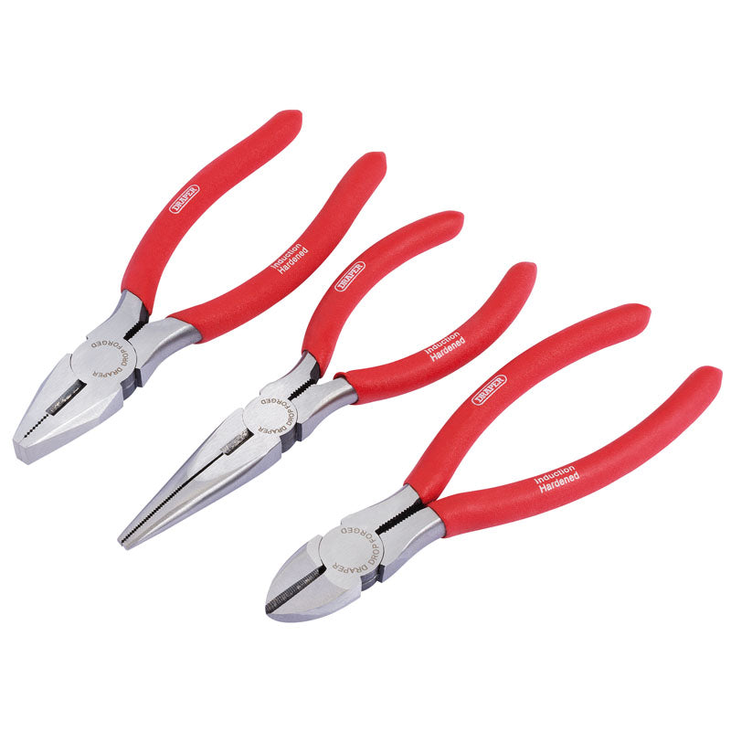 160mm Pliers Set with PVC Dipped Handles (3 Piece)