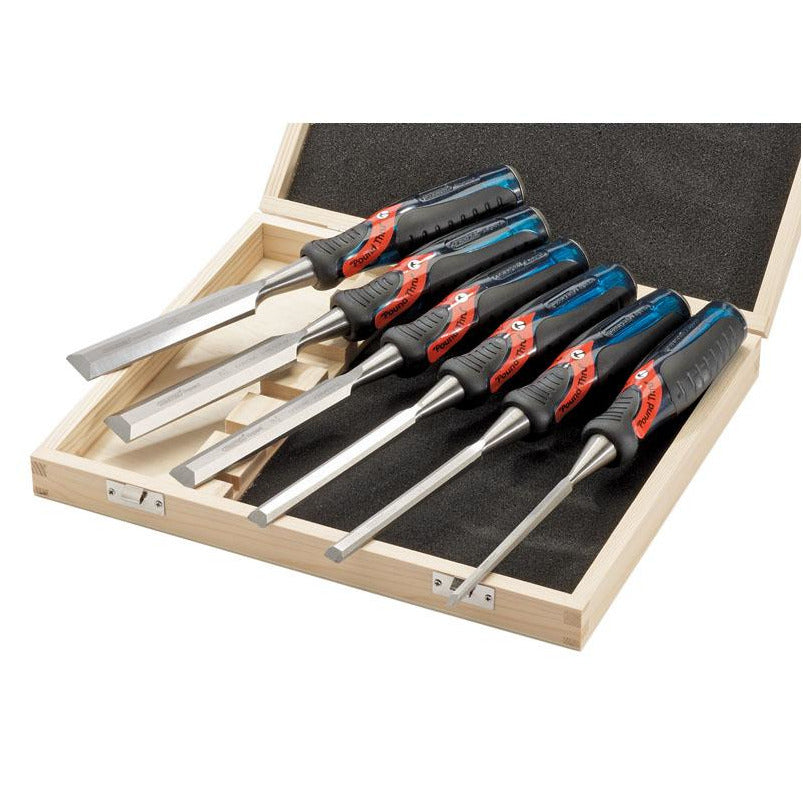 140mm Soft Grip 'Pound Thru' Bevel Edge Wood Chisel Set (6 Piece)