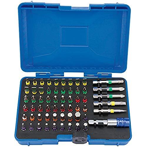 Coloured Screwdriver Bit Set (60 Piece)