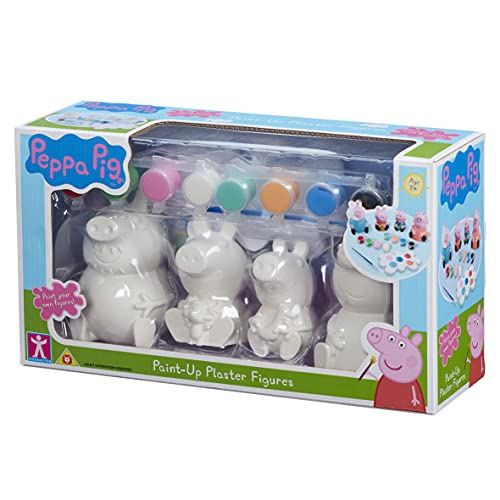 Peppa Pig 674 07454 EA Paint-Up Plaster Figure Set, red