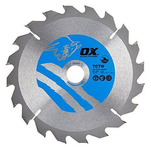 OX Wood Cutting Circular Saw Blade 160/20mm, 20 Teeth ATB