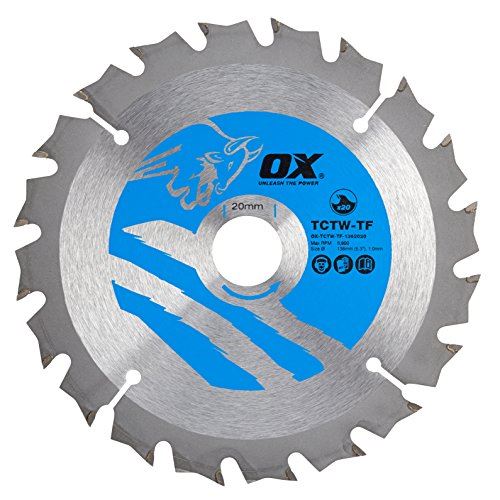 OX Wood Cutting Thin Kerf Circular Saw Blade 136/20mm, 20 Teeth ATB