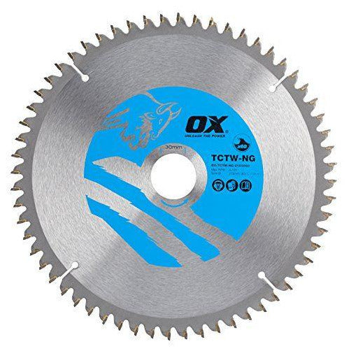 OX Wood Cutting Negative Rake Circular Saw Blade 216/30mm, 60 Teeth ATB