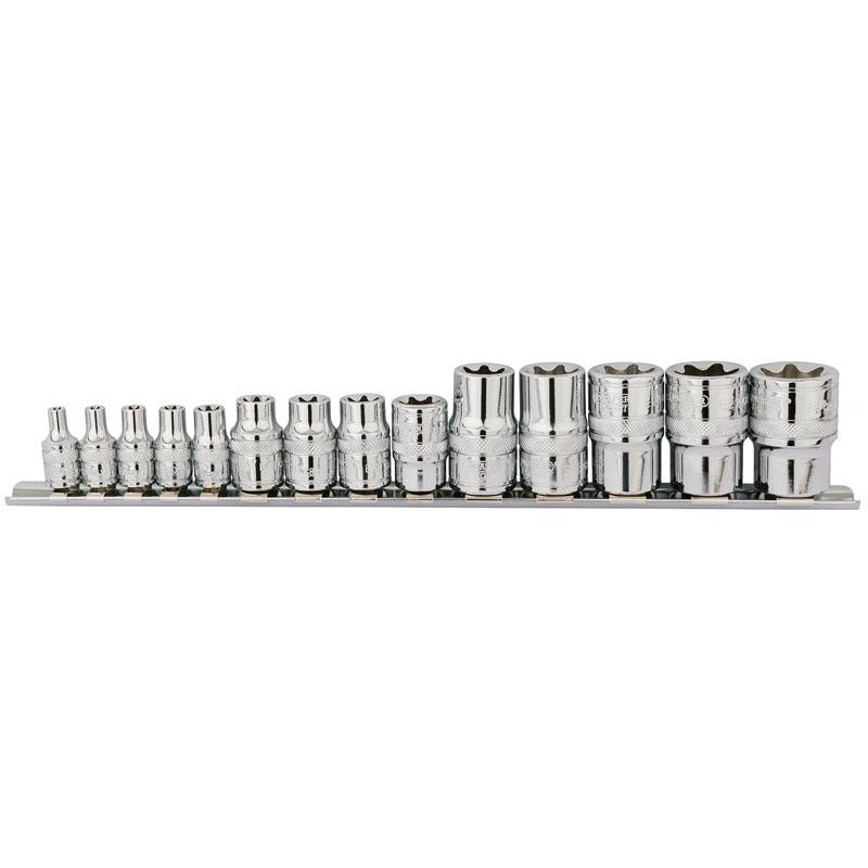 Draper TX-STAR&#174; Socket Set, 1/4", 3/8" & 1/2" Sq. Dr. (14 Piece)