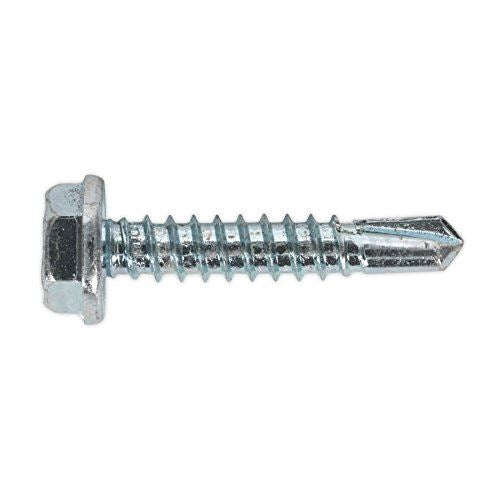 Self Drilling Screw 4.8 x 25mm Hex Head Zinc Pack of 100