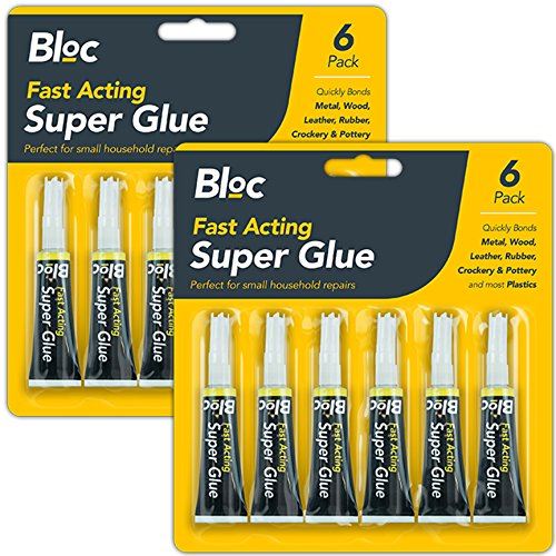 6 Tubes of Quick Strong Bond Super Glue for Metal Wood Leather Rubber Pottery Repair Adhesive Contains Cyanoacrylate