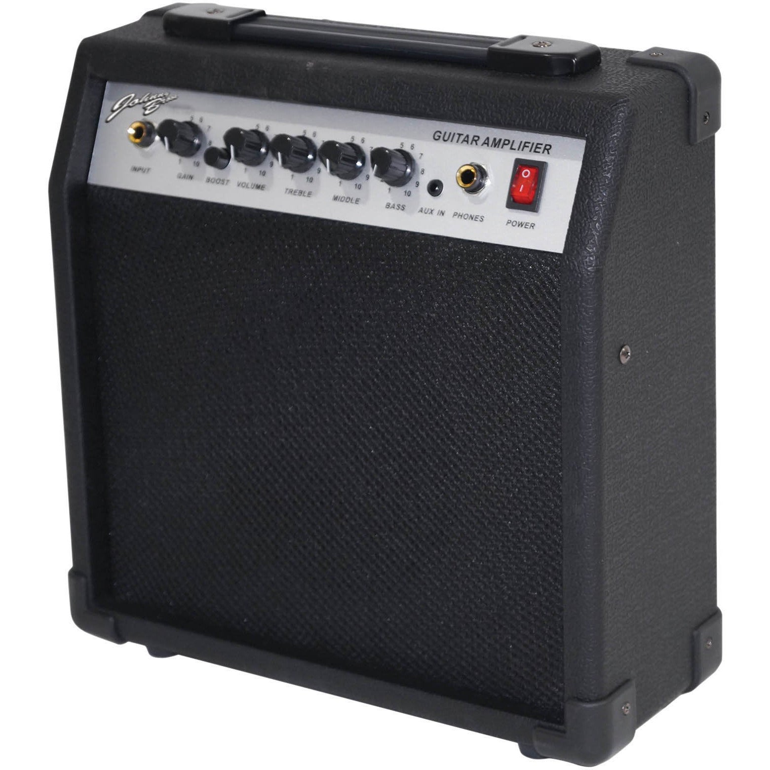 Johnny Brook Standard Guitar Kit with 20W Colour Coded Combo Amplifier (Black)