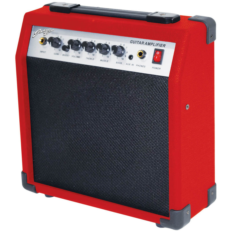 Johnny Brook Standard Guitar Kit with 20W Colour Coded Combo Amplifier (Red)