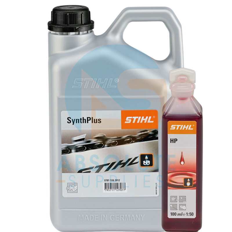 Stihl SYNTH PLUS Chainsaw Chain Oil 5ltr + 100ml TWO STROKE OIL