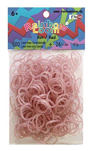 Rainbow Loom 494 R0002544 EA Glitter Red (300 x Bag)