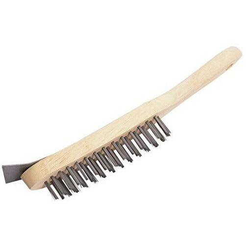 4 Row Wire Scratch Brush with Scraper (290mm)