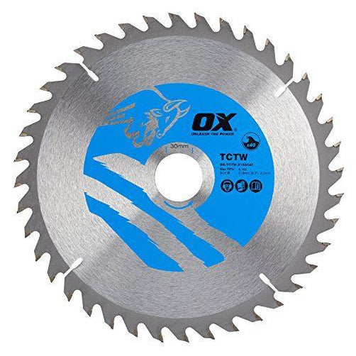 OX Wood Cutting Circular Saw Blade 210/30mm, 40 Teeth ATB