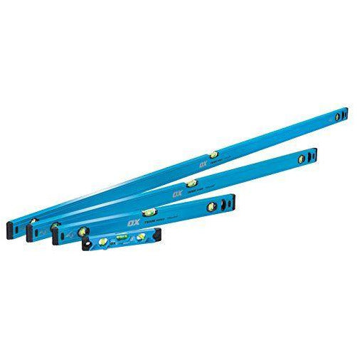 OX Trade 4 Piece Level Set - 600, 1200 & 1800mm Trade Level and Trade 230mm Torpedo Level