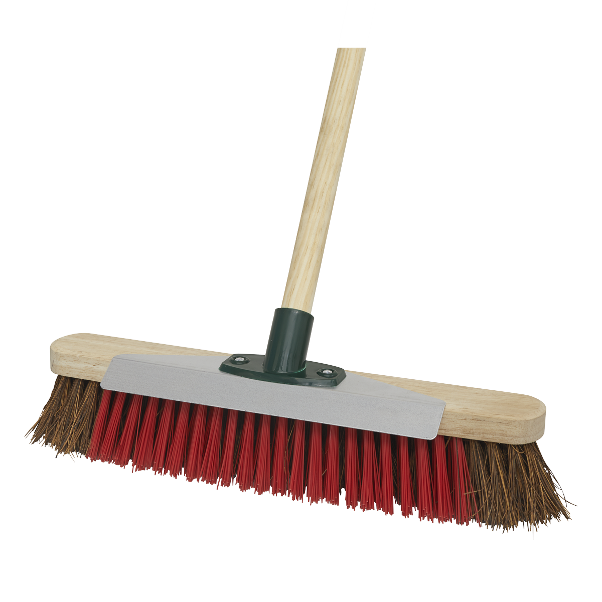 Heavy-Duty tiff/Hard Bristle Broom with Scraper 16"(405mm)