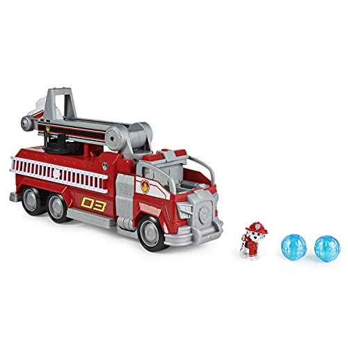 PAW Patrol Marshall’s Transforming Movie City Fire Truck with Extending Ladder, Lights and Sounds and Collectible Action Figure, Kids’ Toys for Ages 3 and up