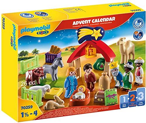 Playmobil 1.2.3 70259 Christmas Manger Advent Calendar For 18+ Months