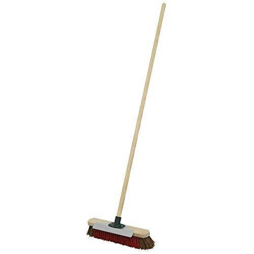 Heavy-Duty tiff/Hard Bristle Broom with Scraper 16"(405mm)