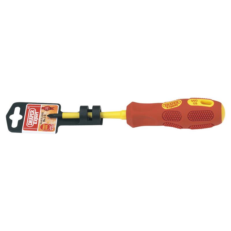 VDE Approved Fully Insulated Cross Slot Screwdriver, No.1 x 80mm (Display Packed)