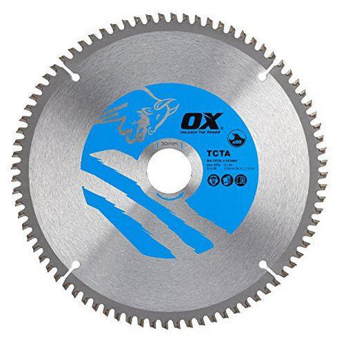 OX Alu/Plastic/Laminate Cutting Circular Saw Blade 216/30mm, 80 Teeth TCG