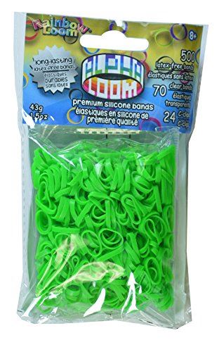 Rainbow Looms 494 B0237 EA Alpha Bands-Lime Green (500 x Bag)