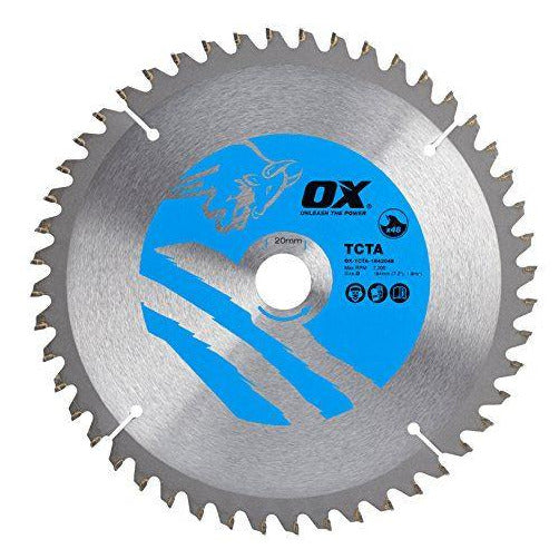 OX Alu/Plastic/Laminate Cutting Circular Saw Blade 184/20mm, 48 Teeth TCG