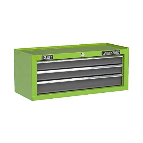 Mid-Box 3 Drawer with Ball-Bearing Slides - Green/Grey