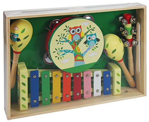 A B Gee LXS0167 Wooden Musical Instrument Set with Owl Design