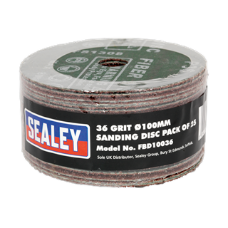 Sanding Disc Fibre Backed Ø100mm 36Grit Pack of 25