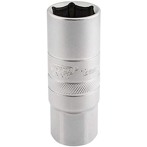 1/2" Sq. Dr. 12mm Thread 6 Point Satin Chrome Spark Plug Socket (18mm Socket)