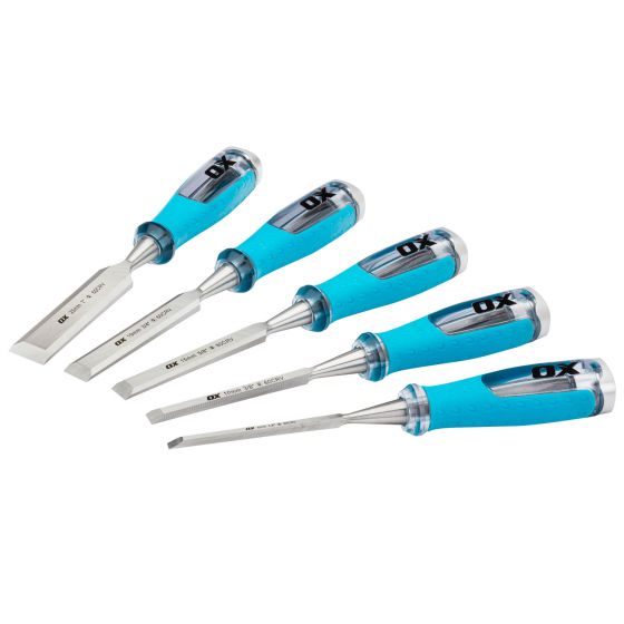 OX Pro 5 Piece Wood Chisel Set in Velcro Case