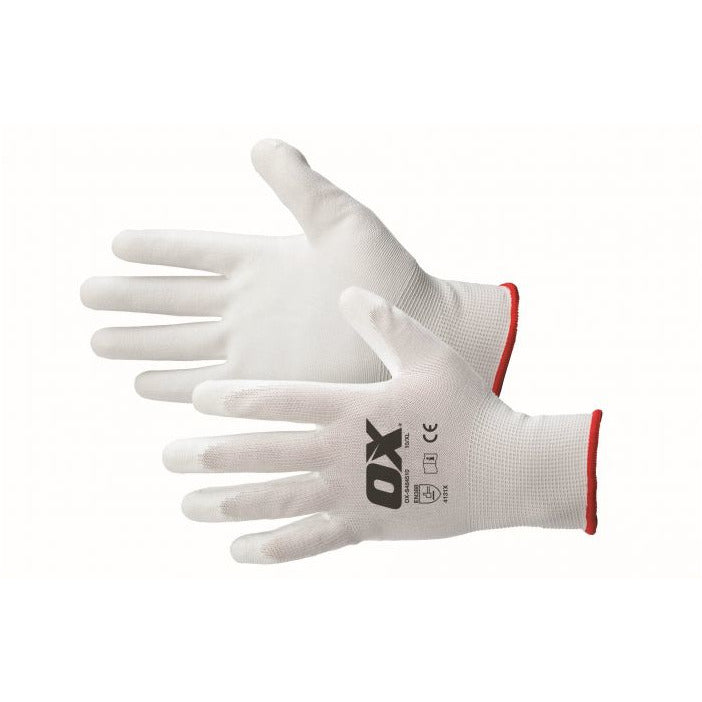 OX White PU Flex Decorators Glove Size 10 (XL)